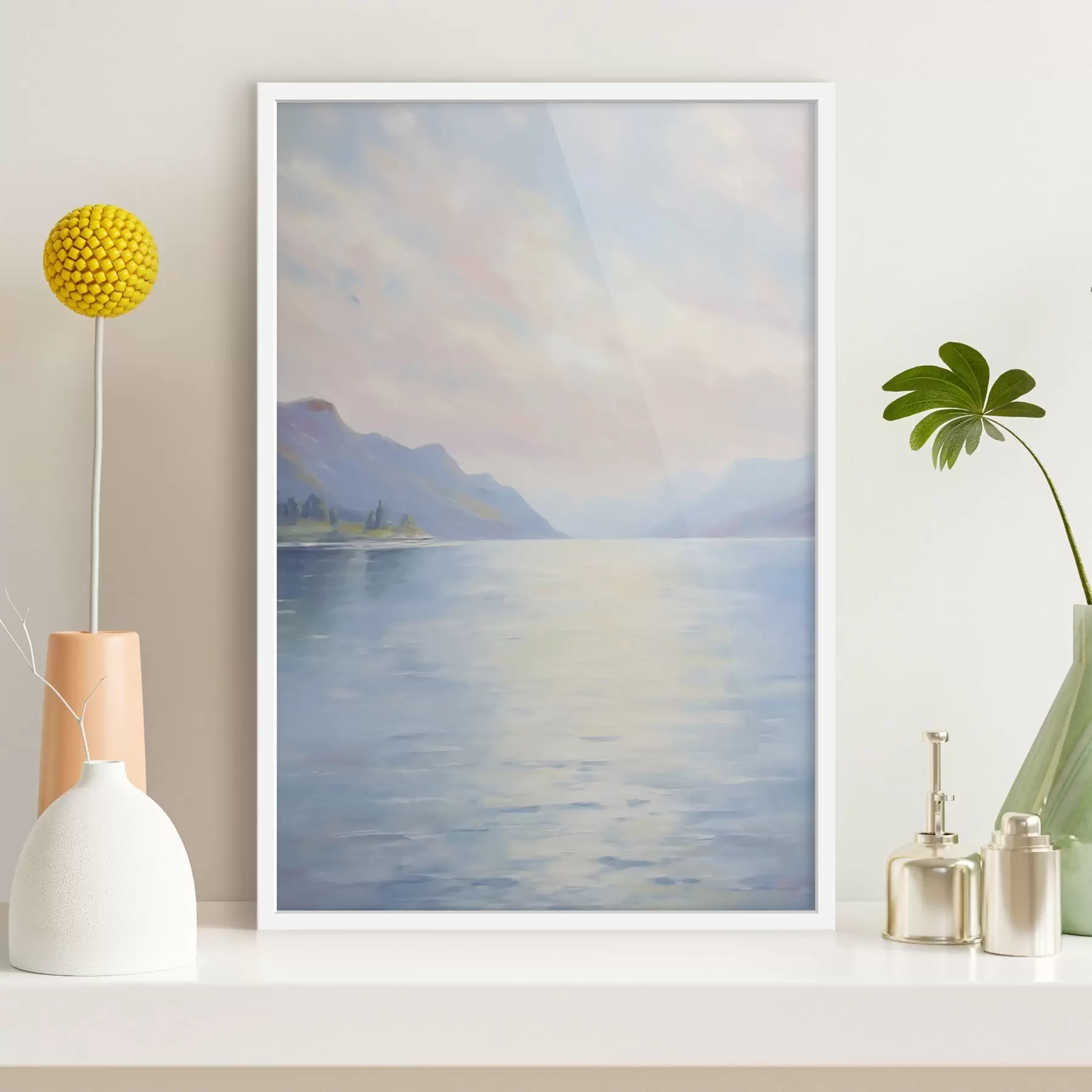 Papier peint Reproduction d'un tableau représentant un lac f48424