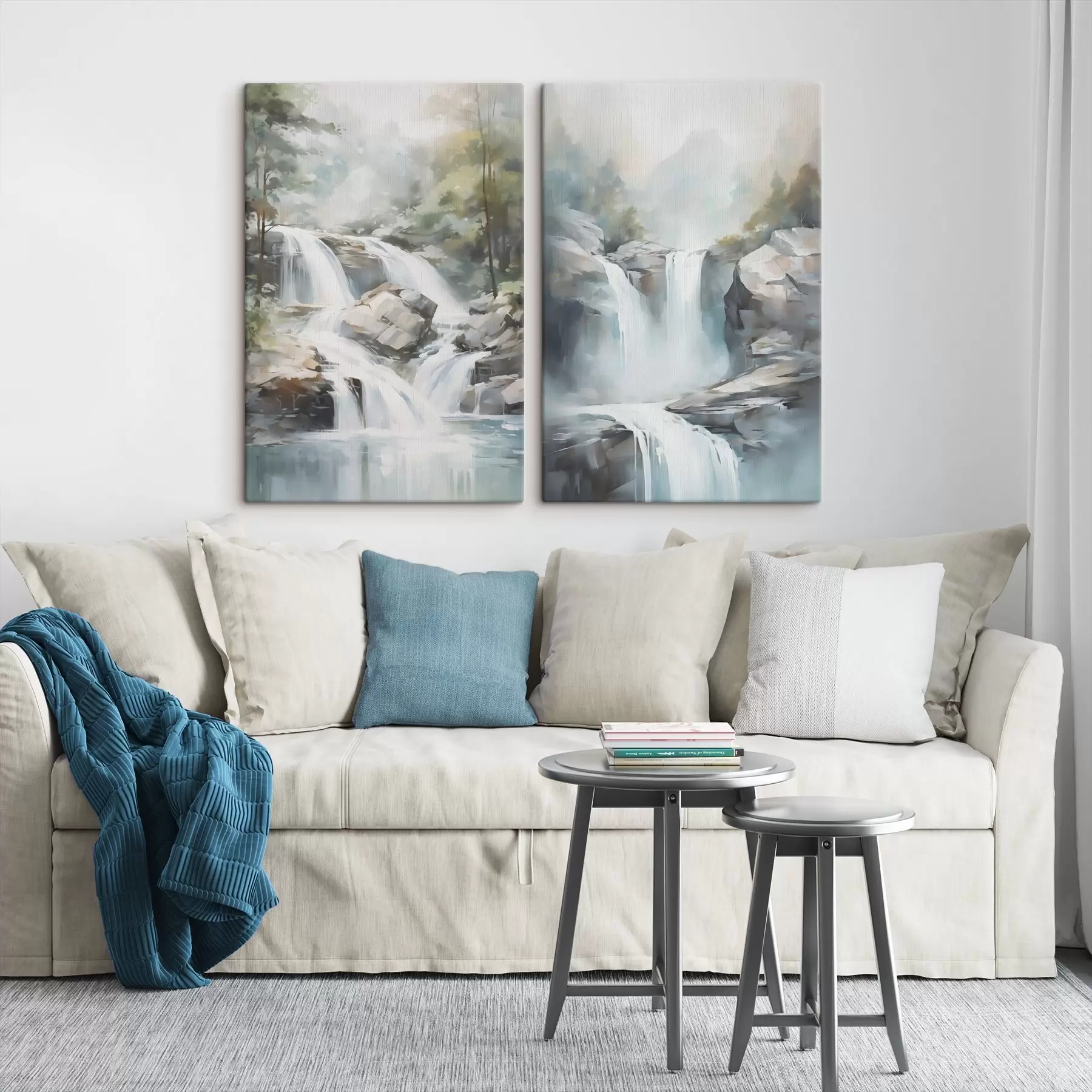 Tableau Imitation d'une cascade dans une peinture m30212