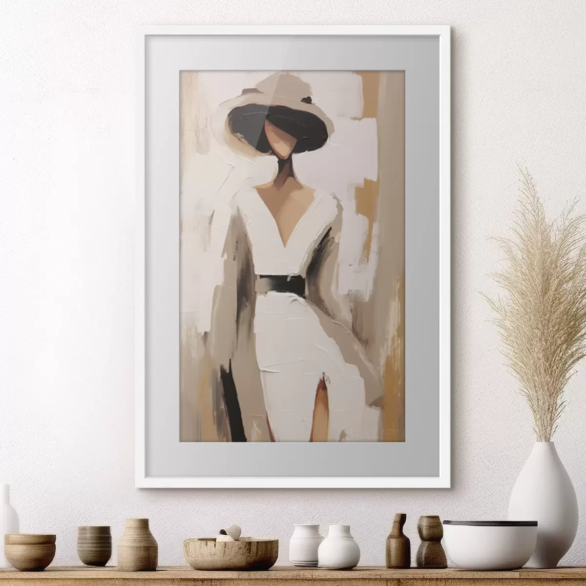 Poster Une femme au chapeau f48426