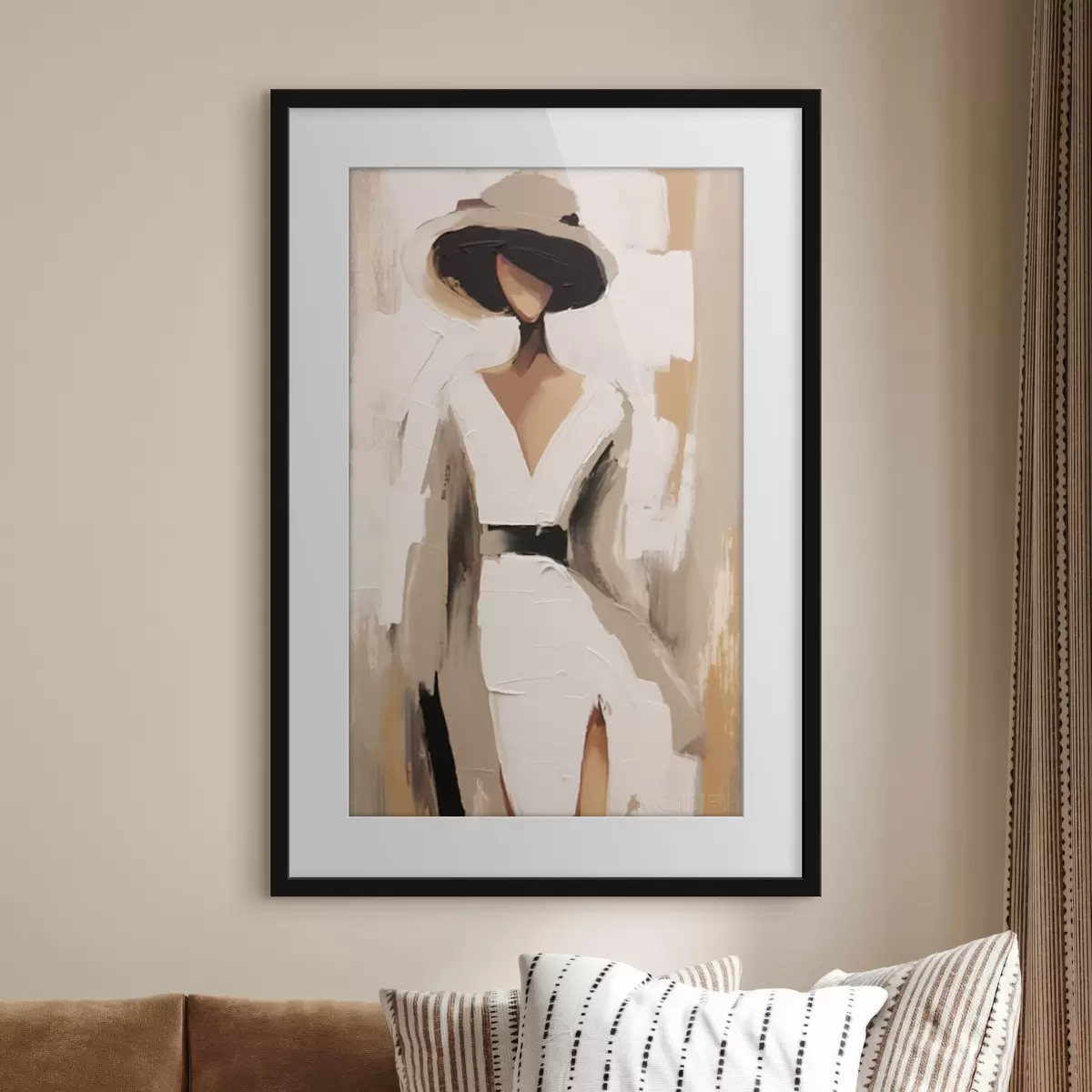 Poster Une femme au chapeau f48426