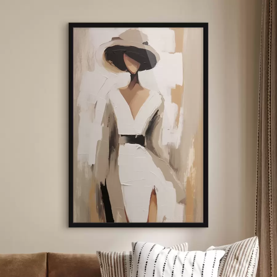 Papier peint Une femme au chapeau f48426