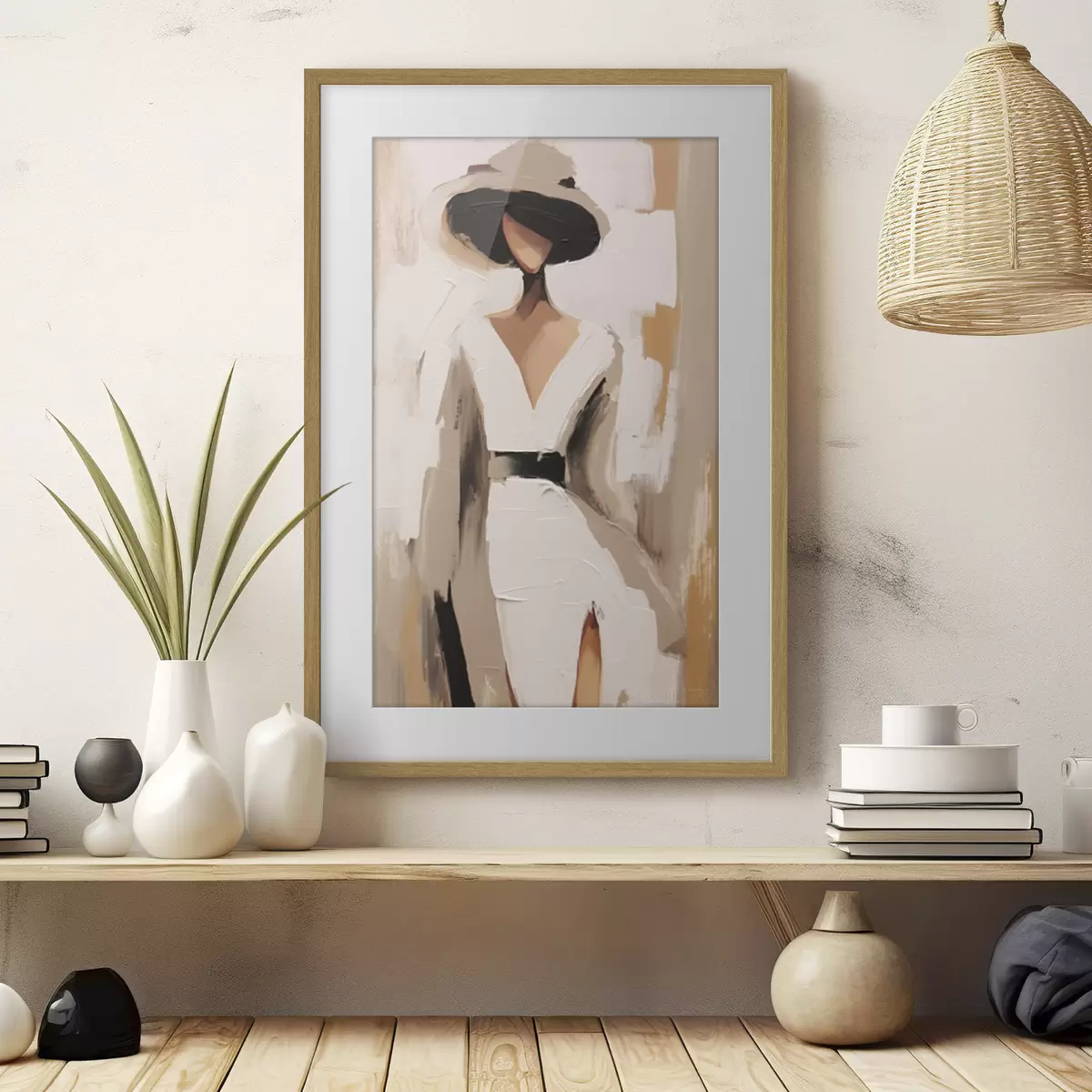 Poster Une femme au chapeau f48426