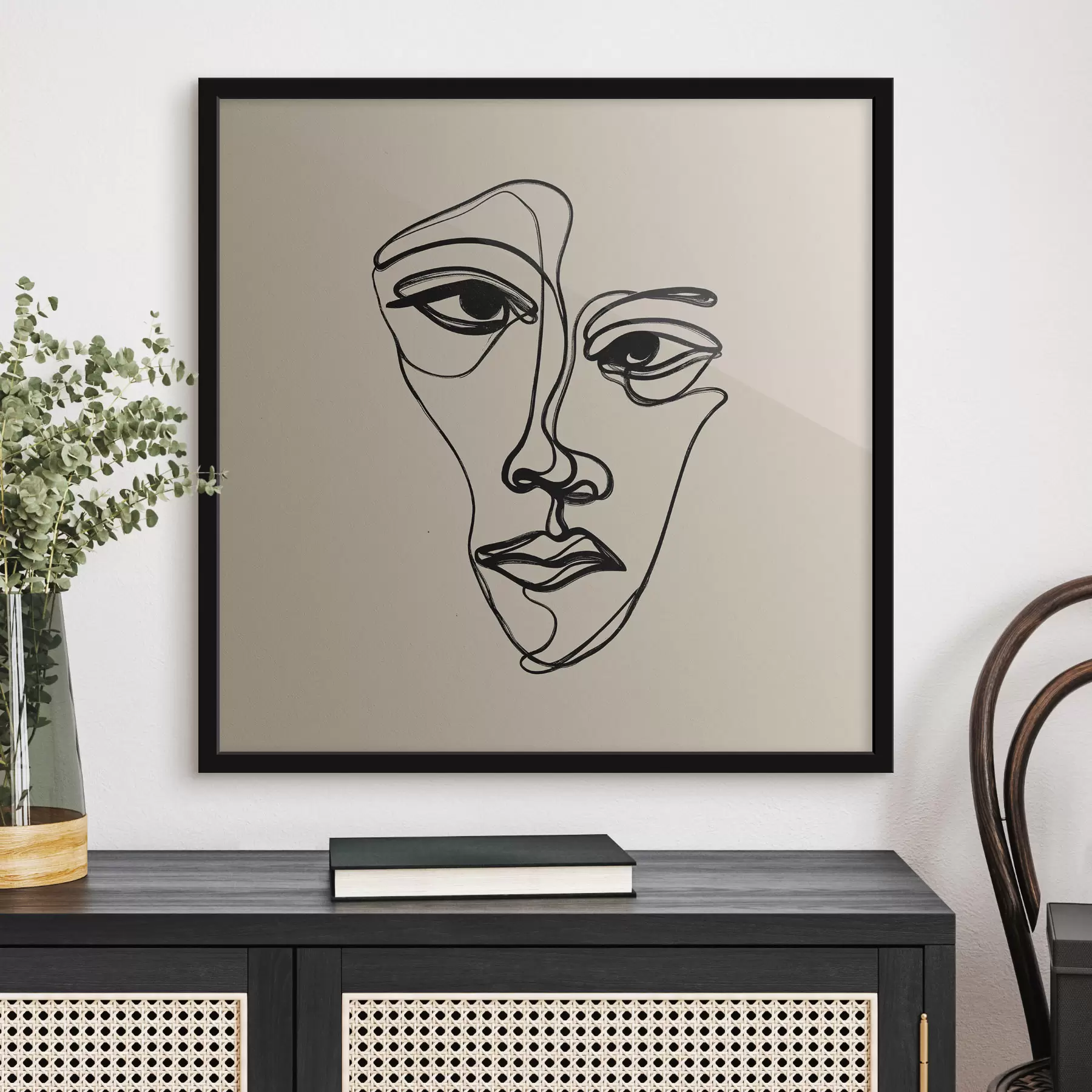 Papier peint Dessin abstrait d'un visage f48428