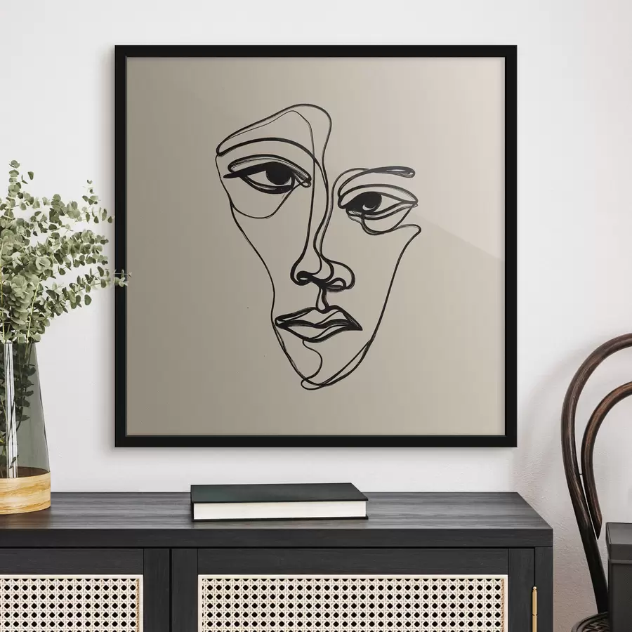 Papier peint Dessin abstrait d'un visage f48428