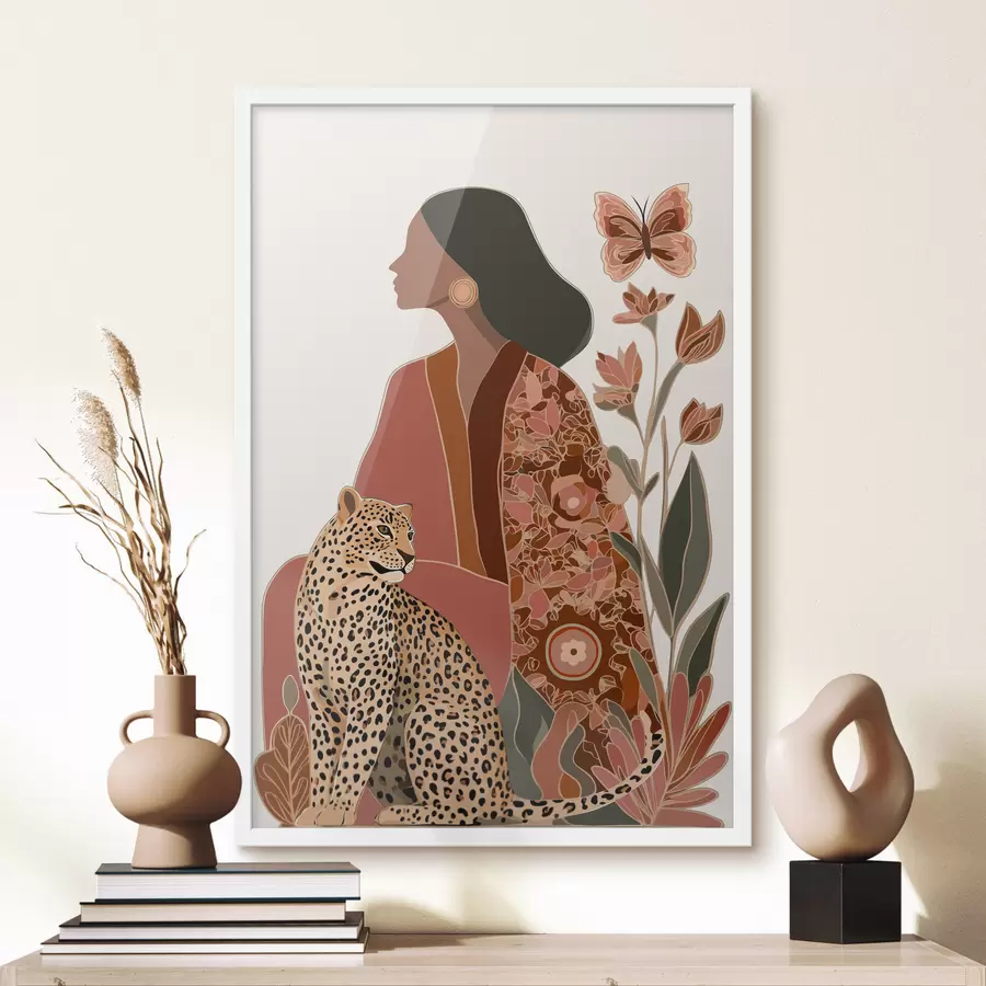 Papier peint Femme aux feuilles f48433