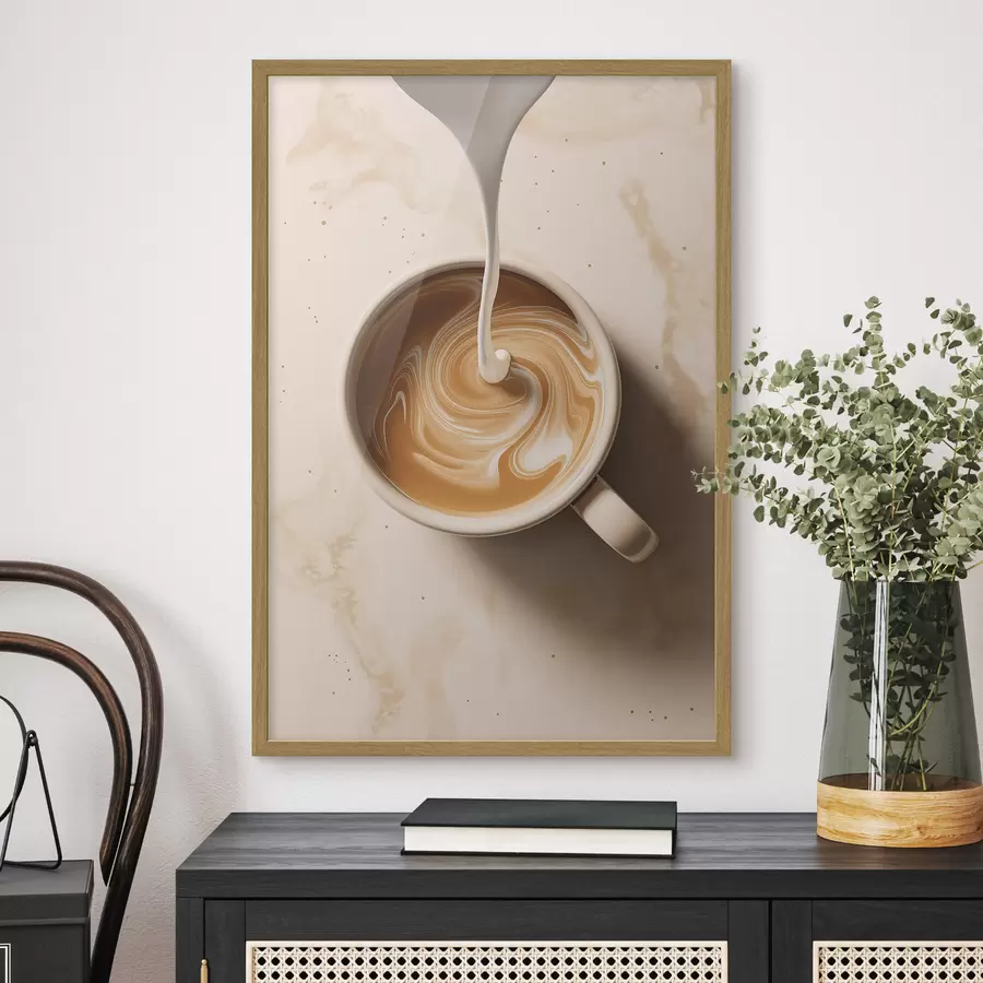 Papier peint Un café avec de la mousse f48439