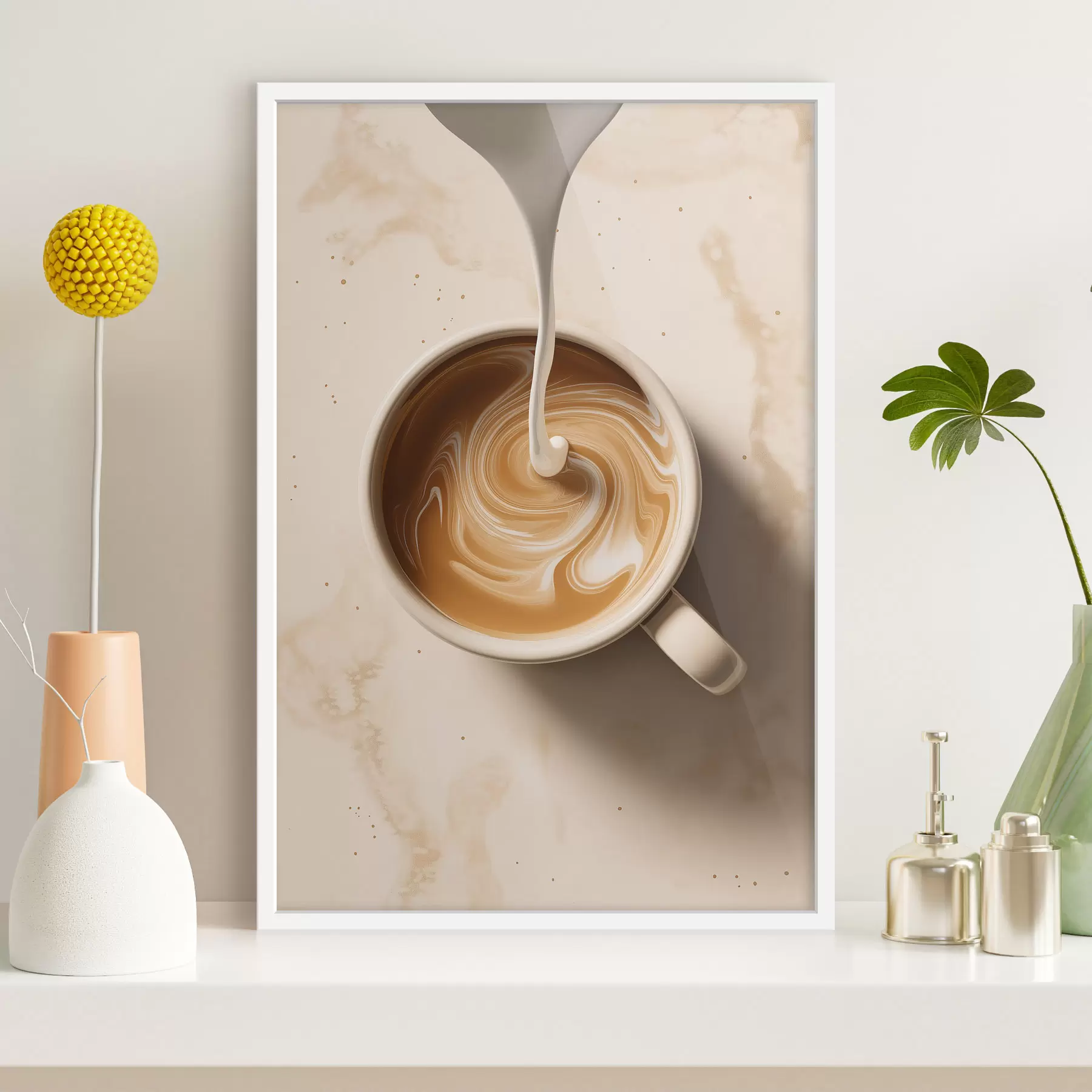 Papier peint Un café avec de la mousse f48439