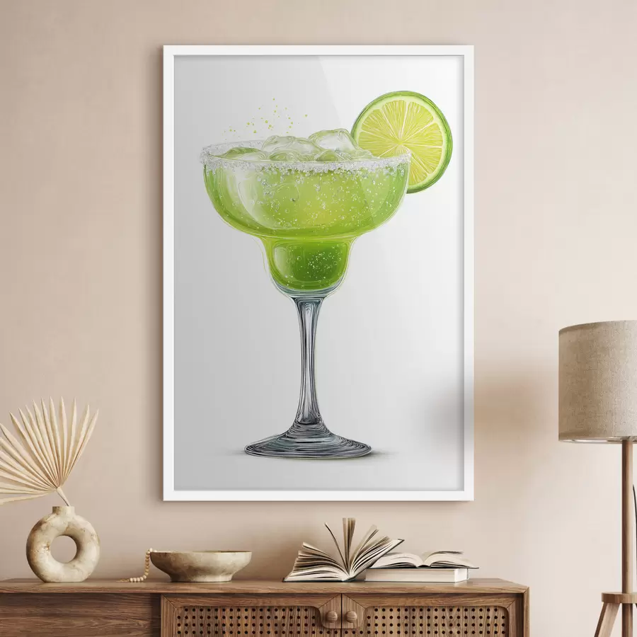 Papier peint Verre à cocktail avec une rondelle de citron vert f48445