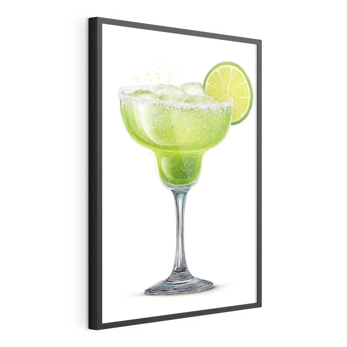 Poster Verre à cocktail avec une rondelle de citron vert f48445