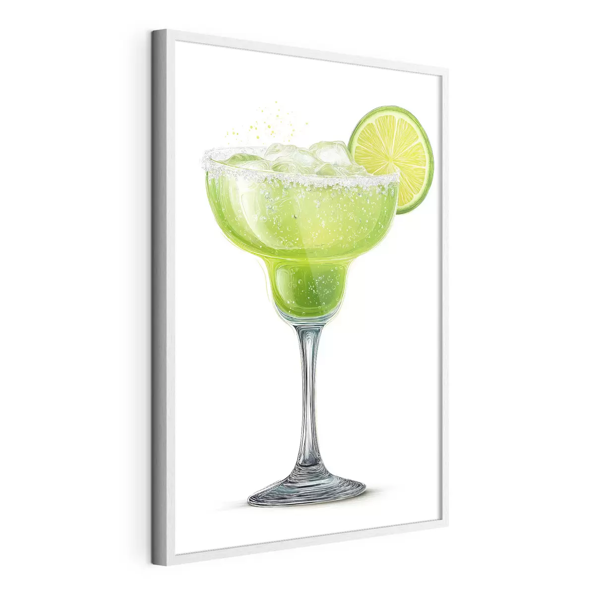 Poster Verre à cocktail avec une rondelle de citron vert f48445