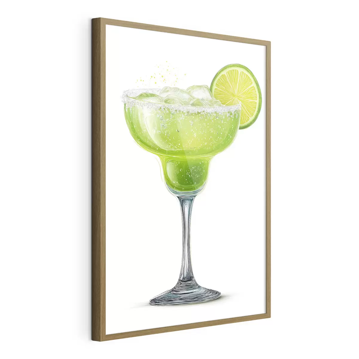 Poster Verre à cocktail avec une rondelle de citron vert f48445