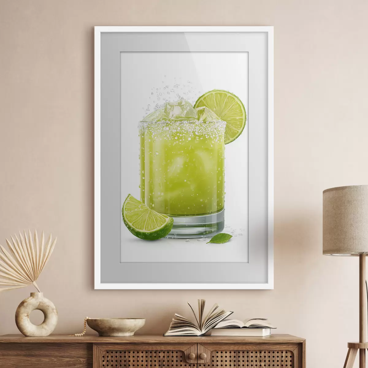 Poster Boisson au citron vert dans un verre f48446