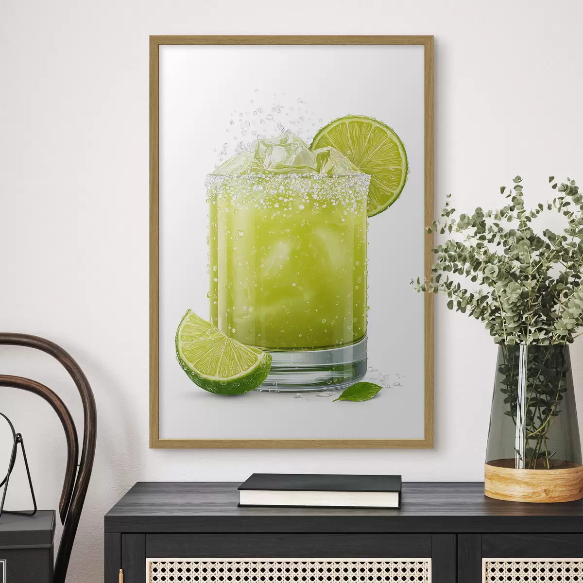 Poster Boisson au citron vert dans un verre f48446