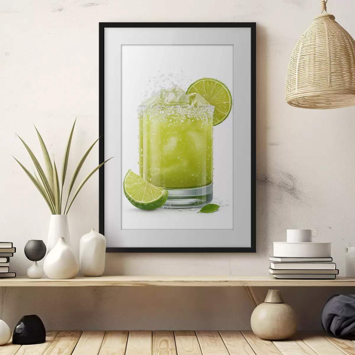 Poster Boisson au citron vert dans un verre f48446