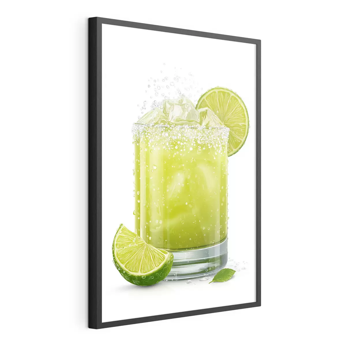 Poster Boisson au citron vert dans un verre f48446
