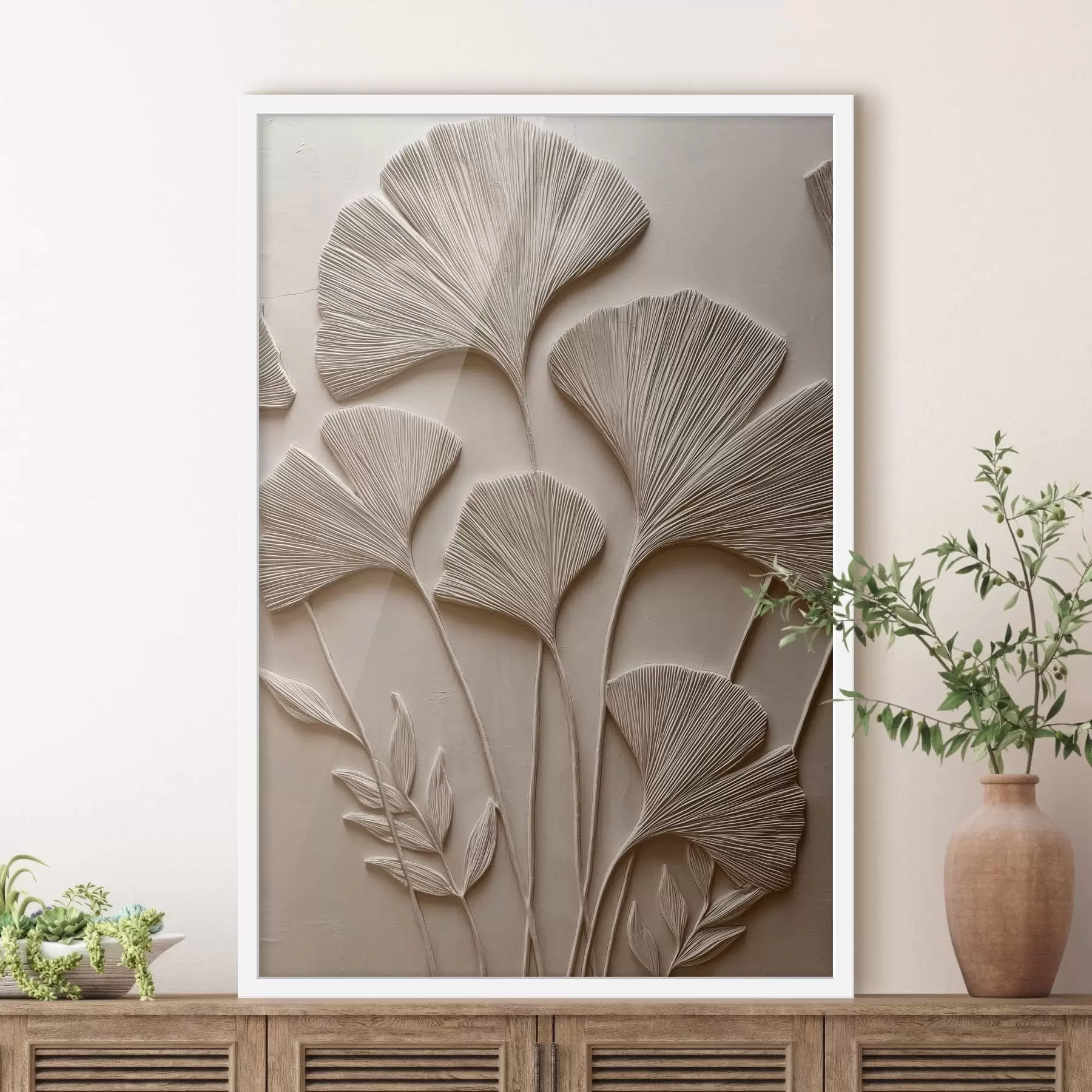 Papier peint Relief décoratif en forme de feuille f48448