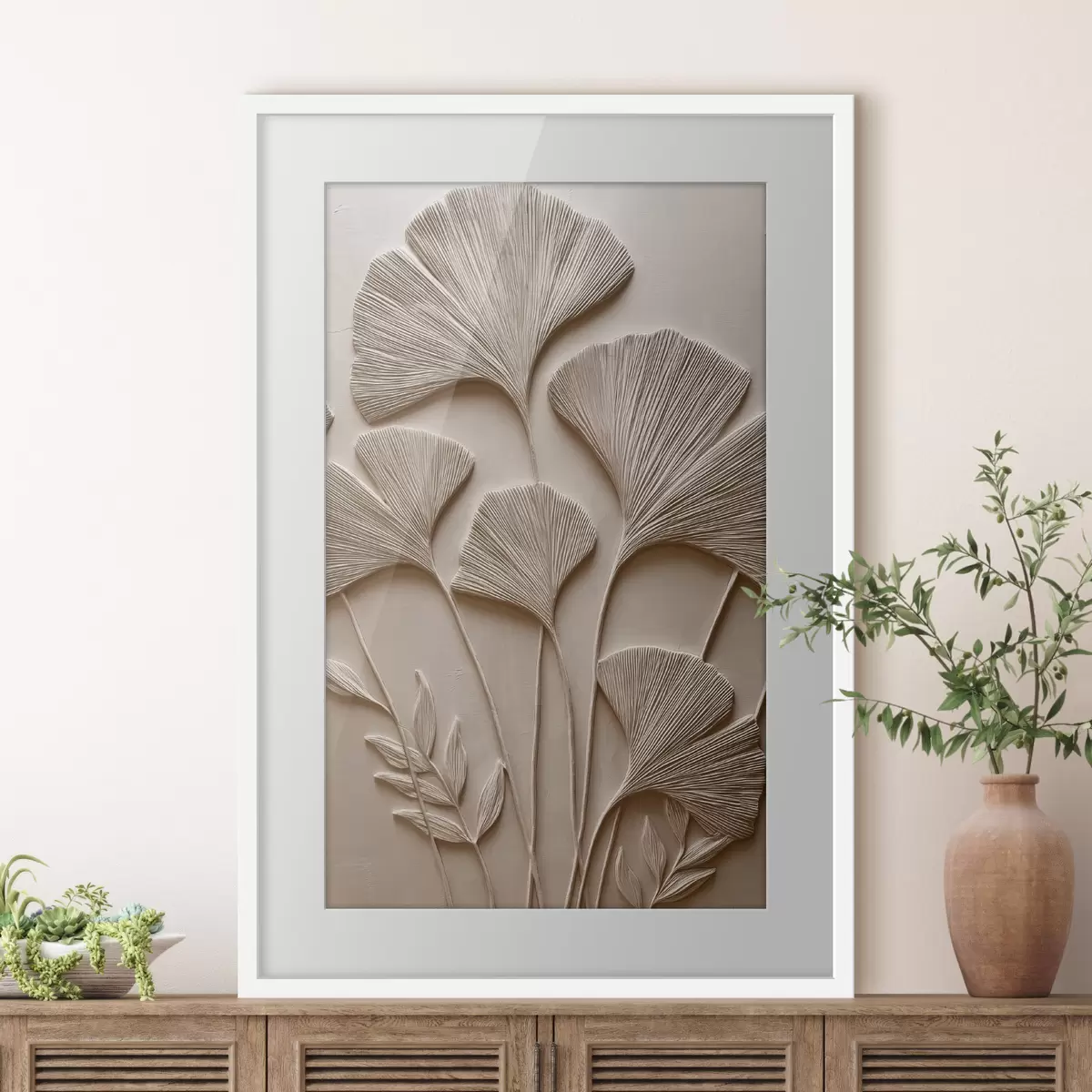 Poster Relief décoratif en forme de feuille f48448