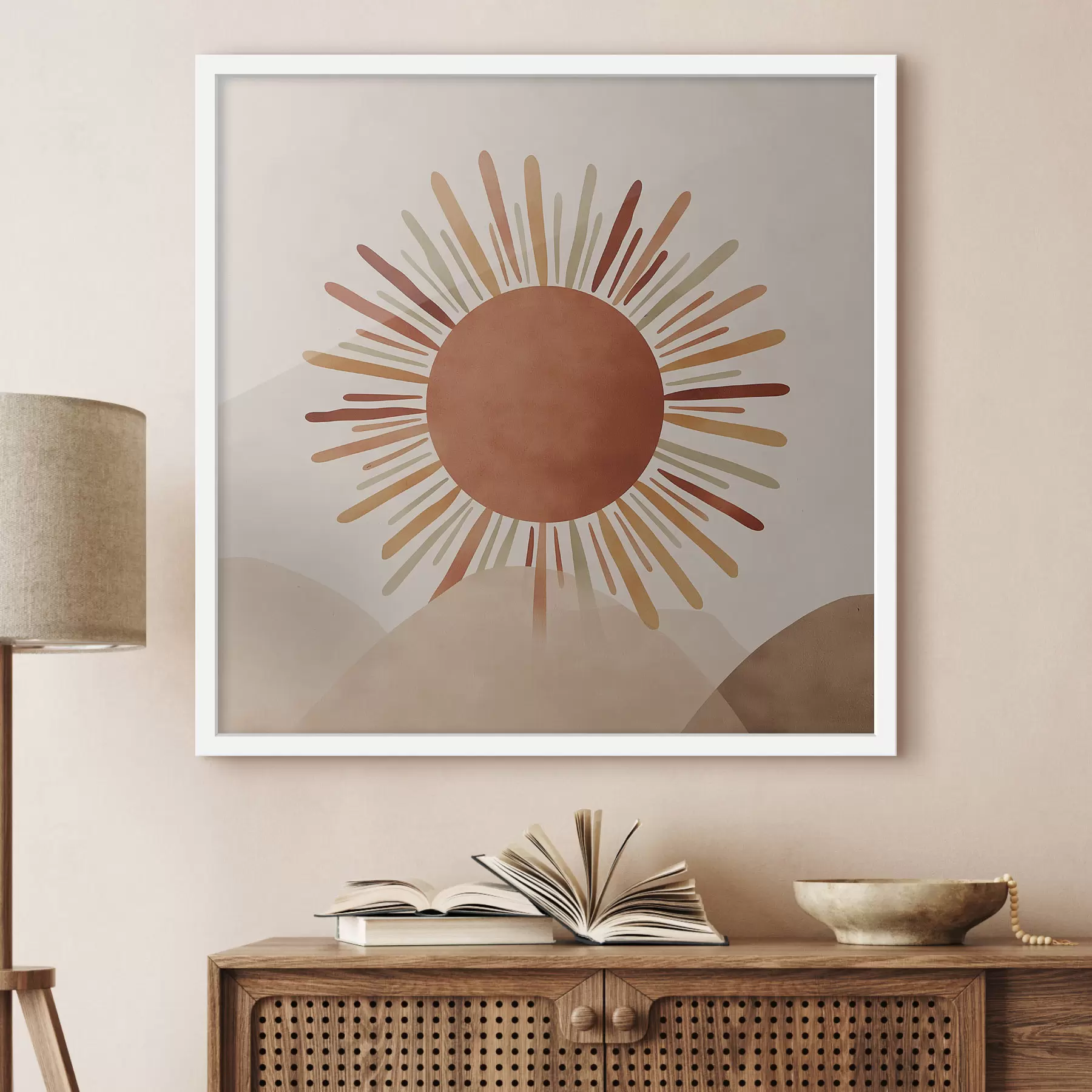 Papier peint Illustration d'un soleil avec des rayons f48455