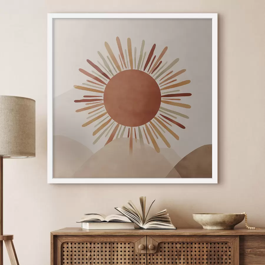 Papier peint Illustration d'un soleil avec des rayons f48455