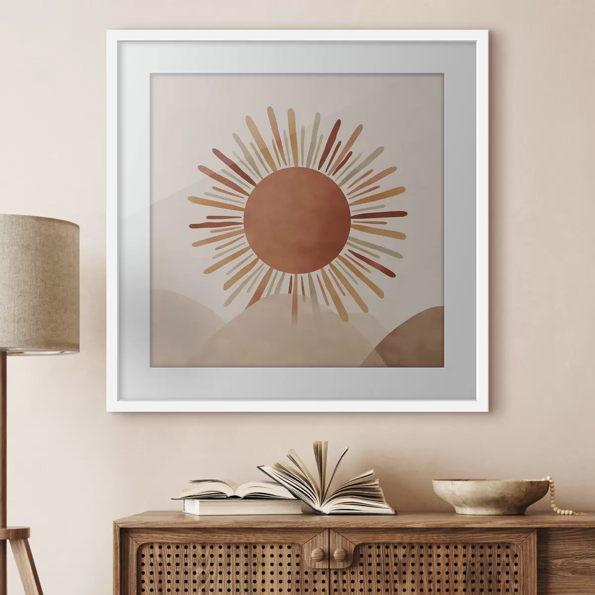 Poster Illustration d'un soleil avec des rayons f48455