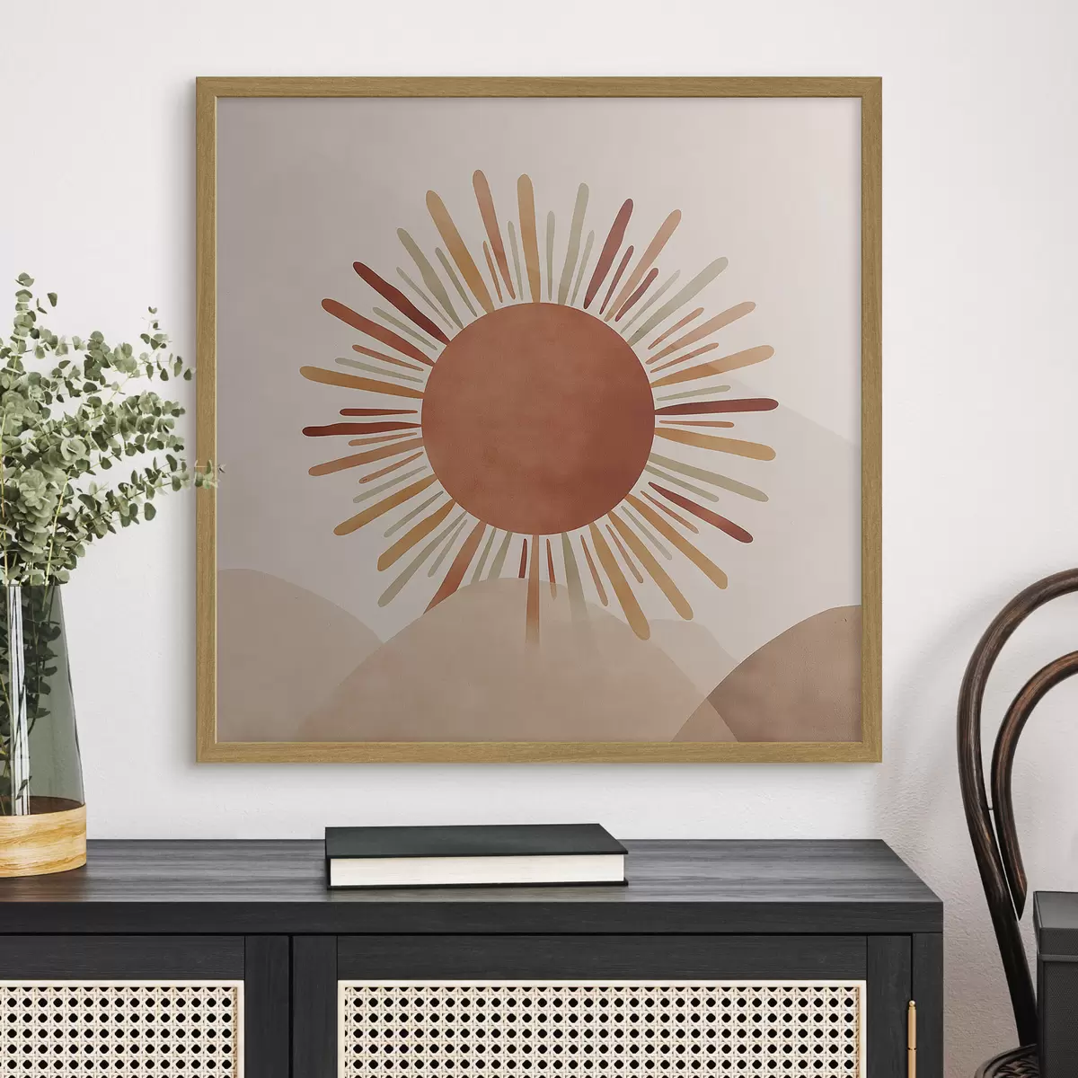 Poster Illustration d'un soleil avec des rayons f48455