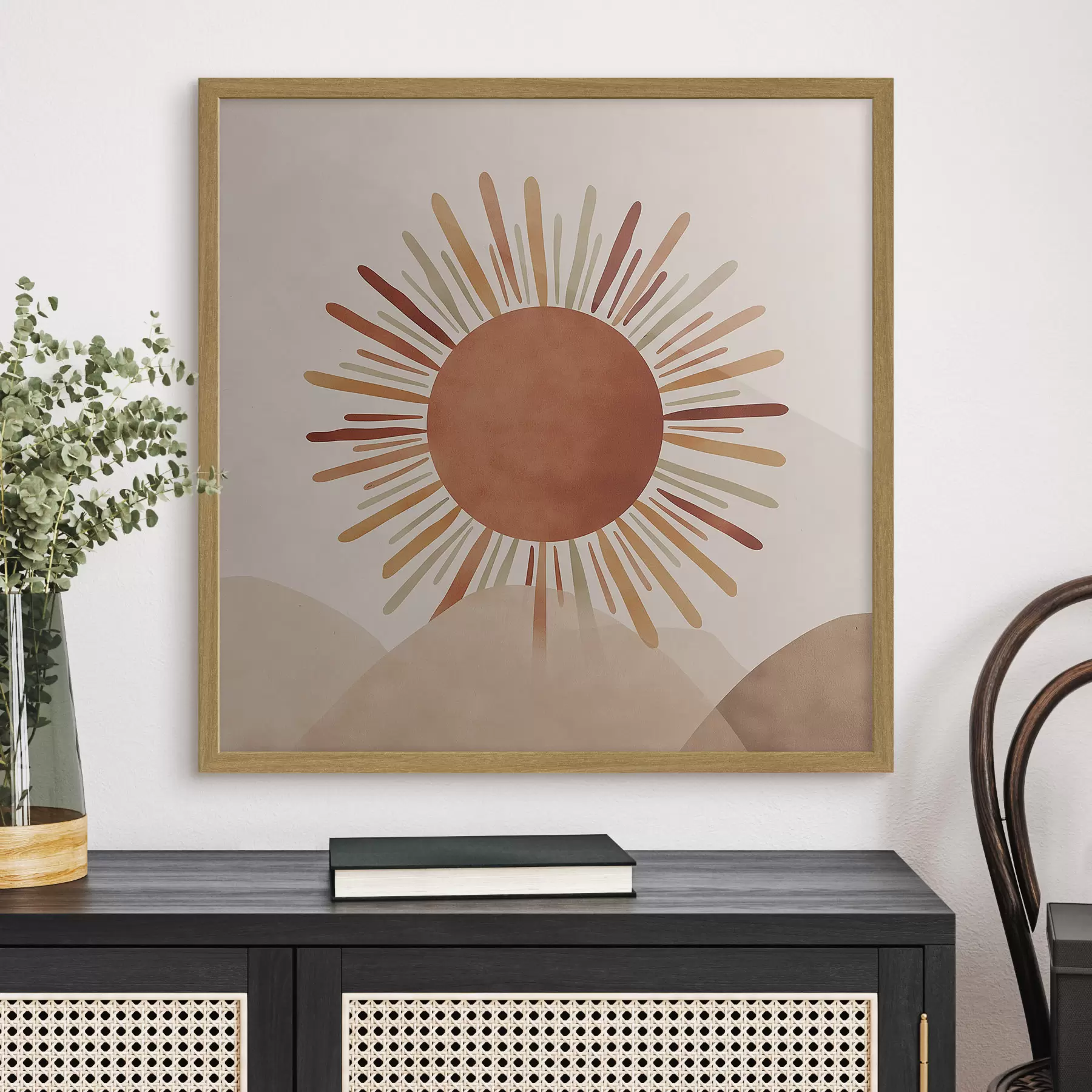 Papier peint Illustration d'un soleil avec des rayons f48455