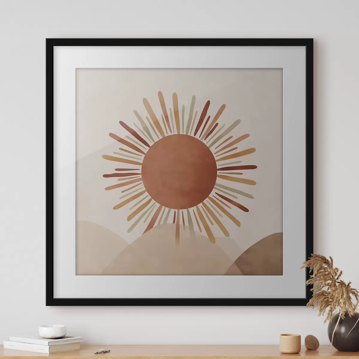 Poster Illustration d'un soleil avec des rayons f48455