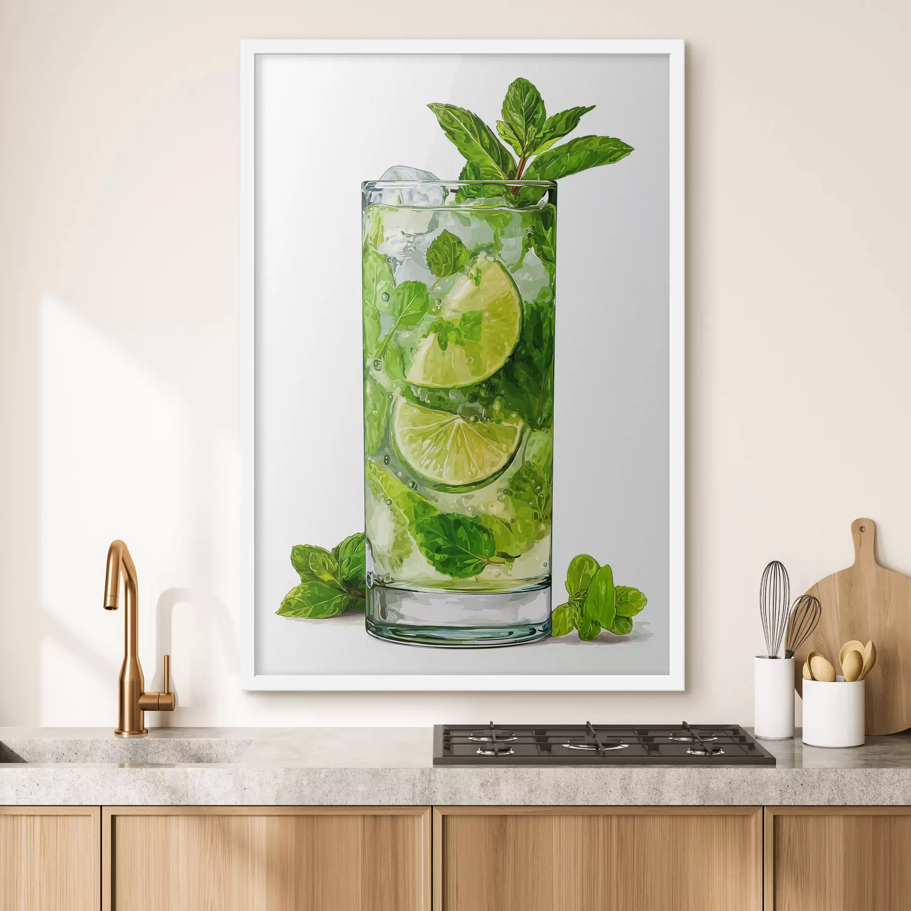 Papier peint Boisson à la menthe avec des glaçons f48462