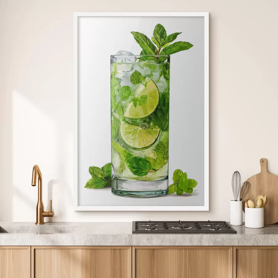 Papier peint Boisson à la menthe avec des glaçons f48462