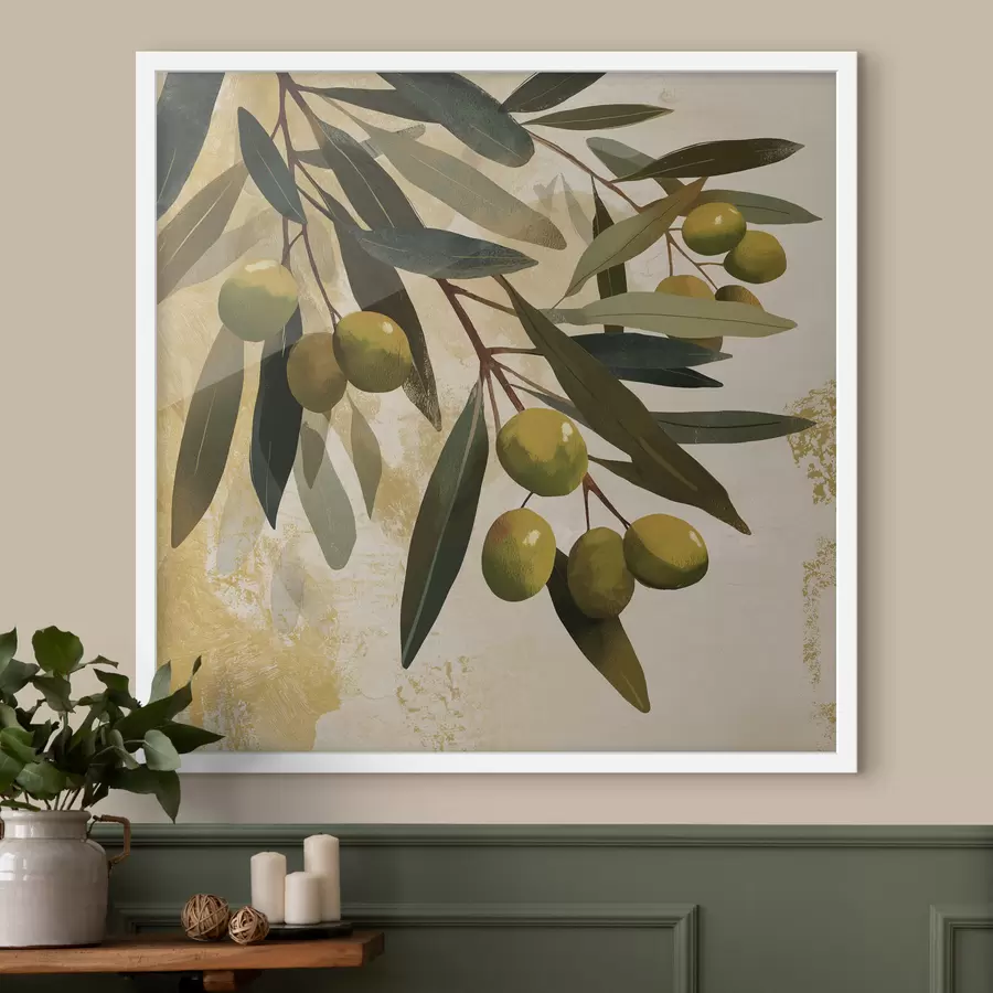 Papier peint Feuilles d'olivier f48464