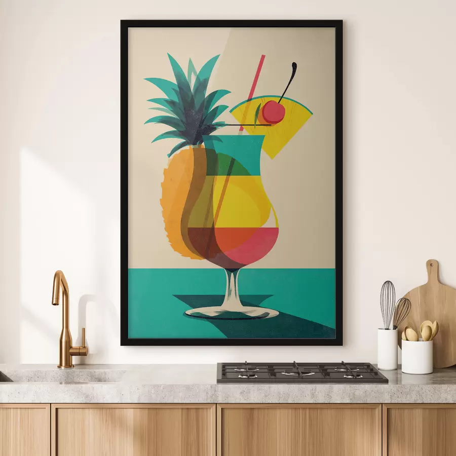 Papier peint Verre à cocktail tropical f48470