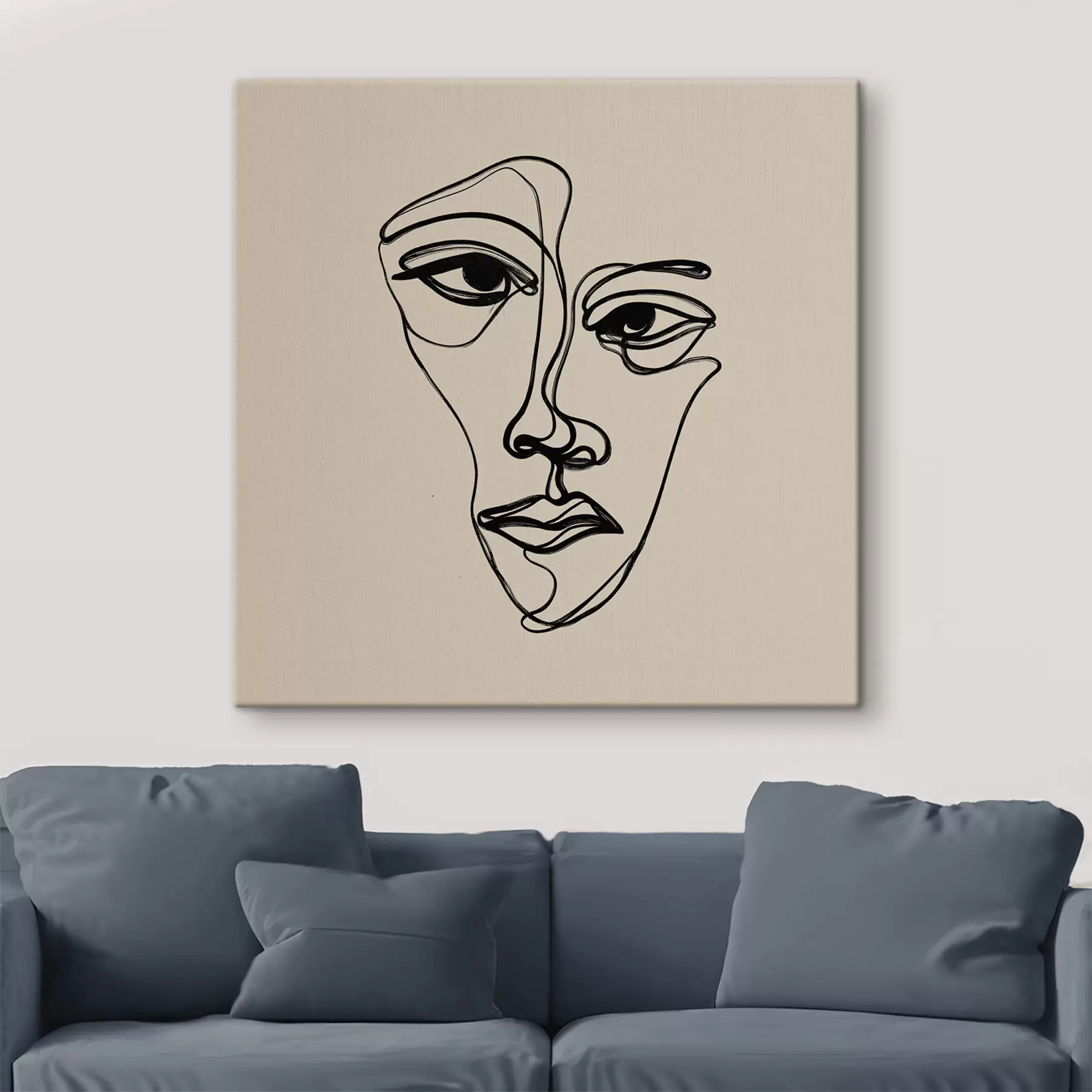 Tableau Dessin abstrait d'un visage s48428
