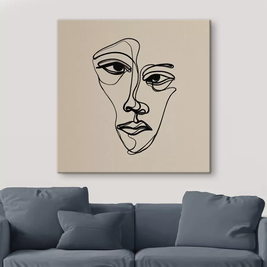 Tableau Dessin abstrait d'un visage s48428