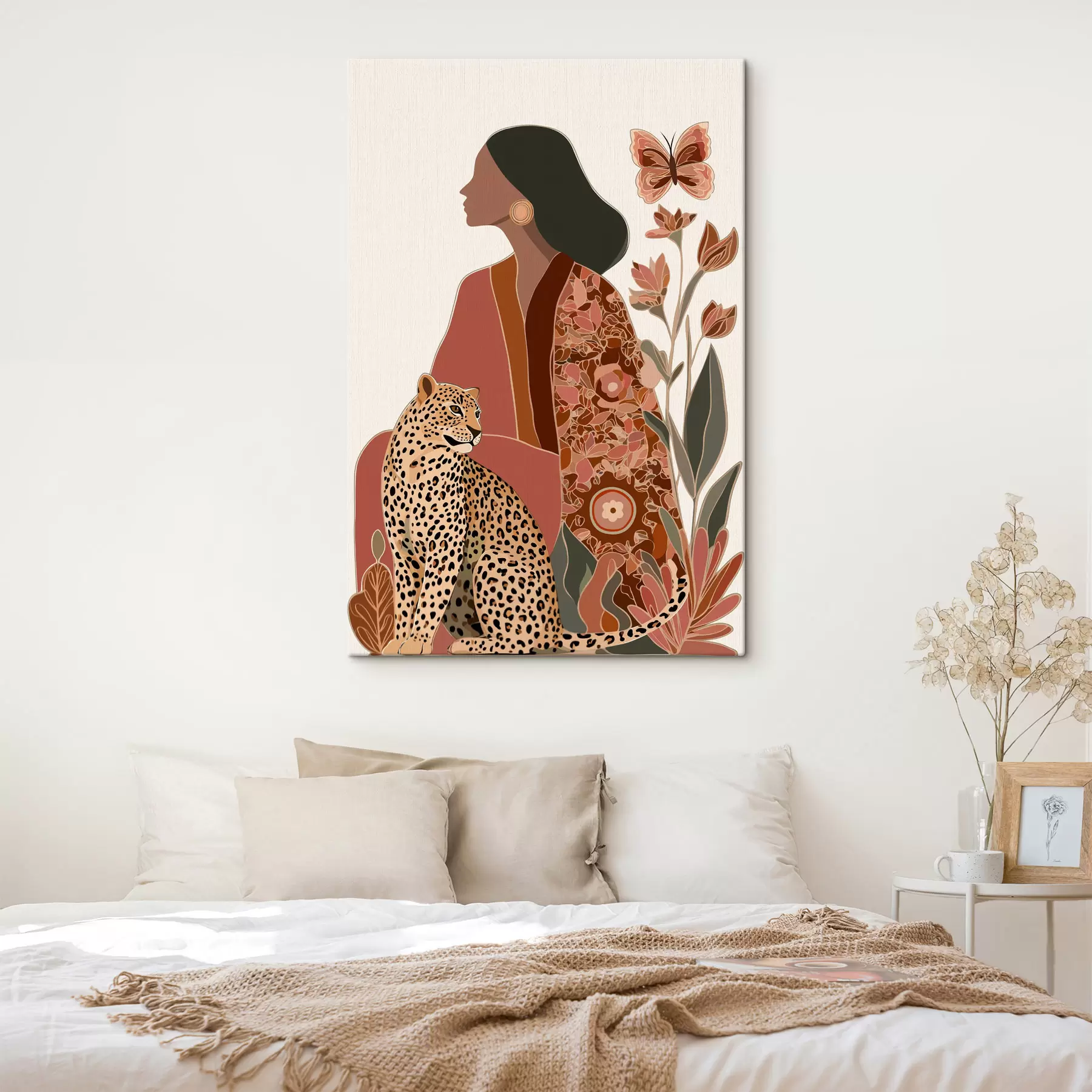 Tableau Femme aux feuilles s48433