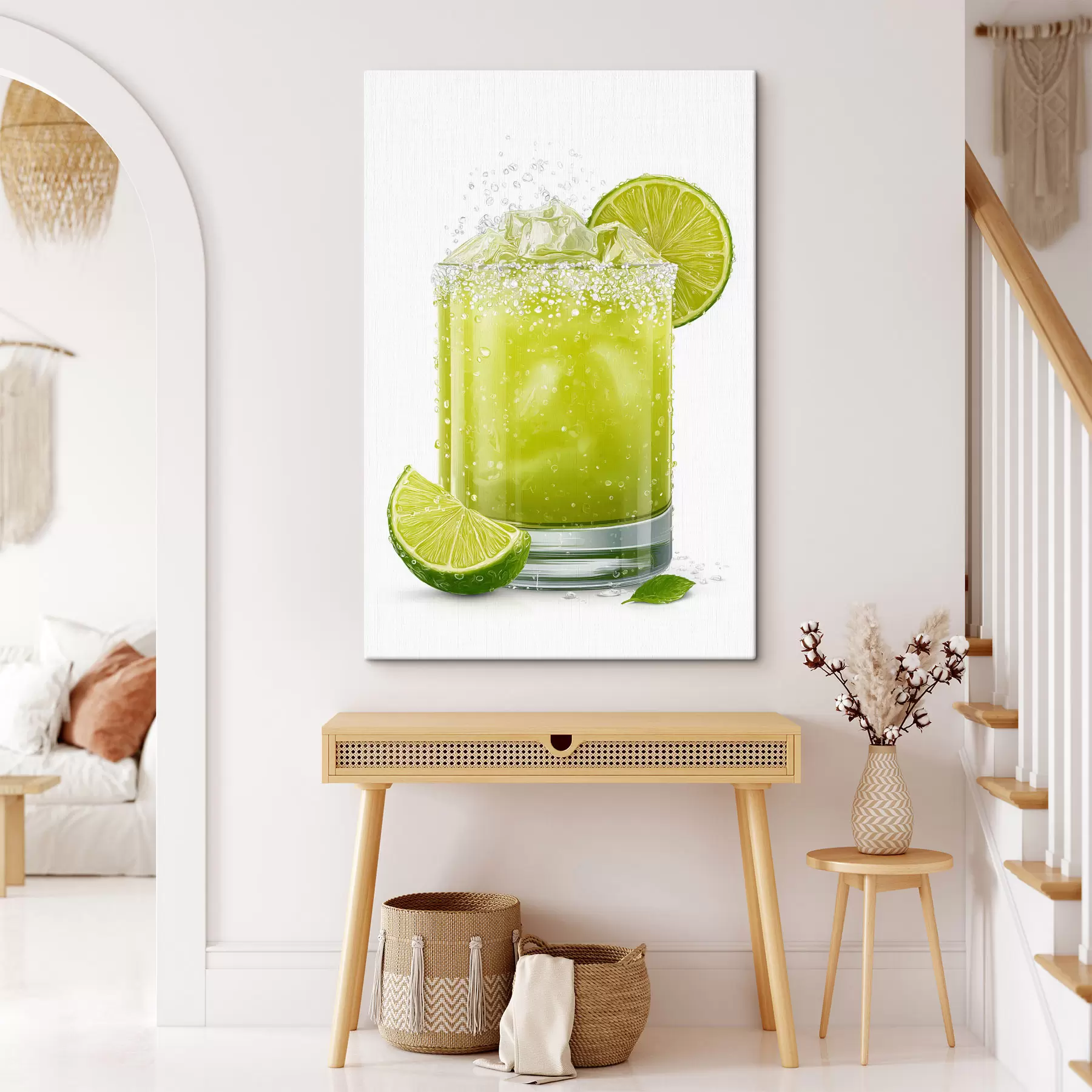 Tableau Boisson au citron vert dans un verre s48446