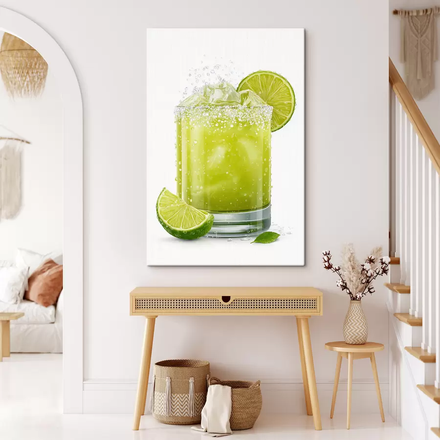 Tableau Boisson au citron vert dans un verre s48446