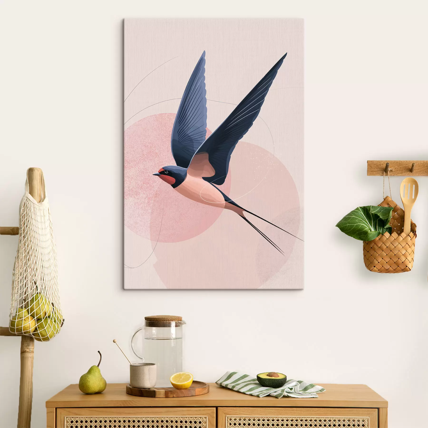 Tableau Silhouette d'oiseau en vol s48456