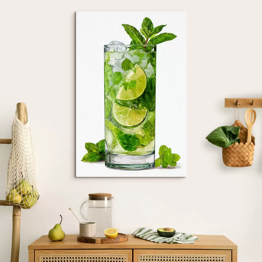 Tableau Boisson à la menthe avec des glaçons s48462