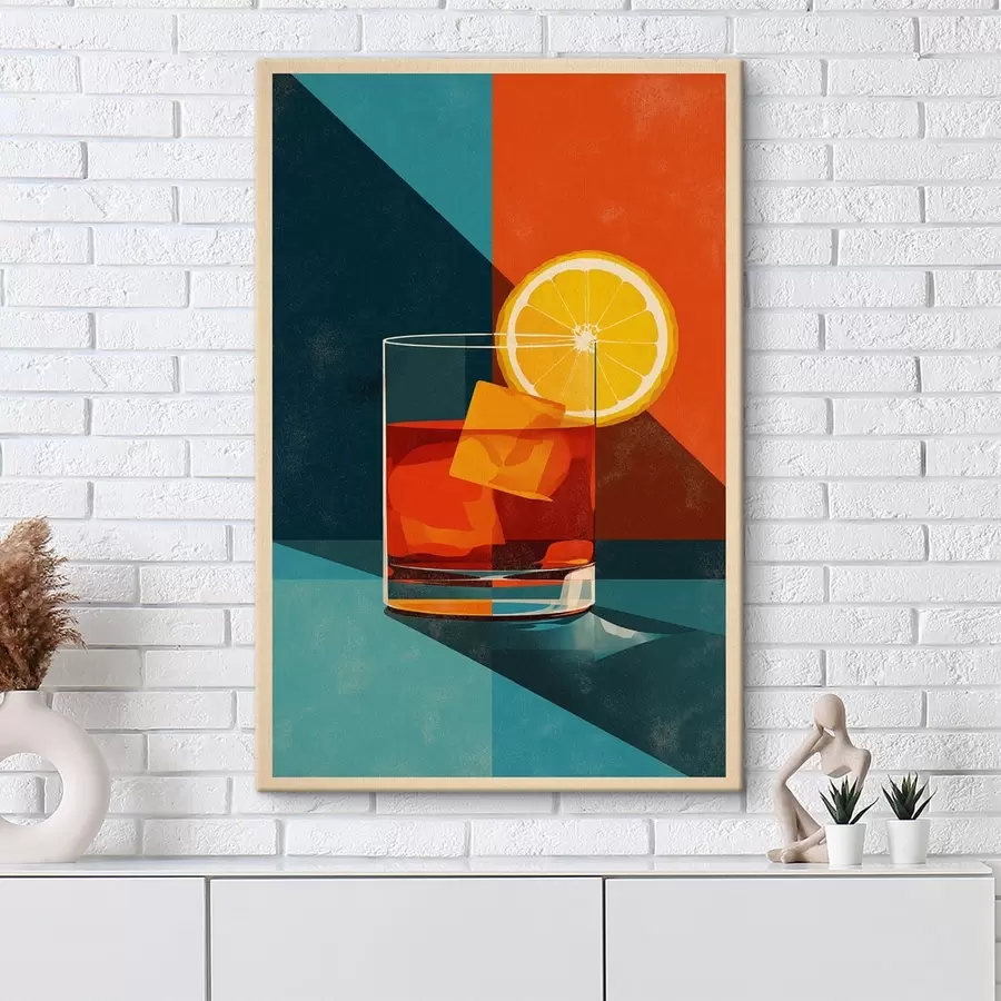 Tableau Verre à whisky aux agrumes s48468
