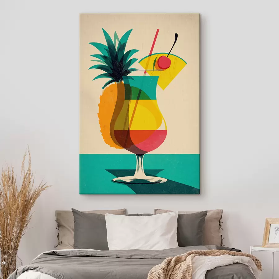 Tableau Verre à cocktail tropical s48470