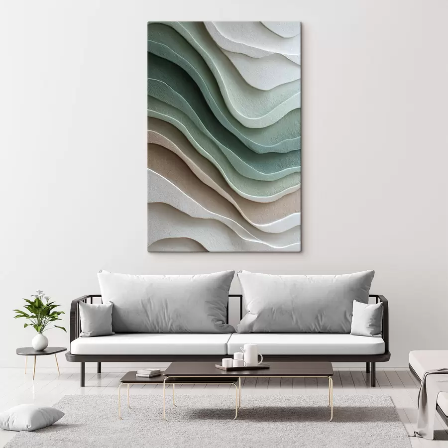 Tableau Vagues abstraites en superposition s48474