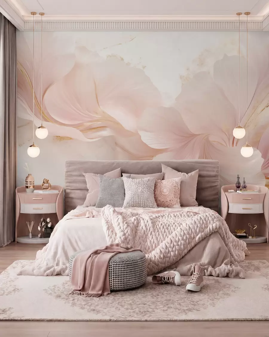 Papier peint Pétales roses w05357