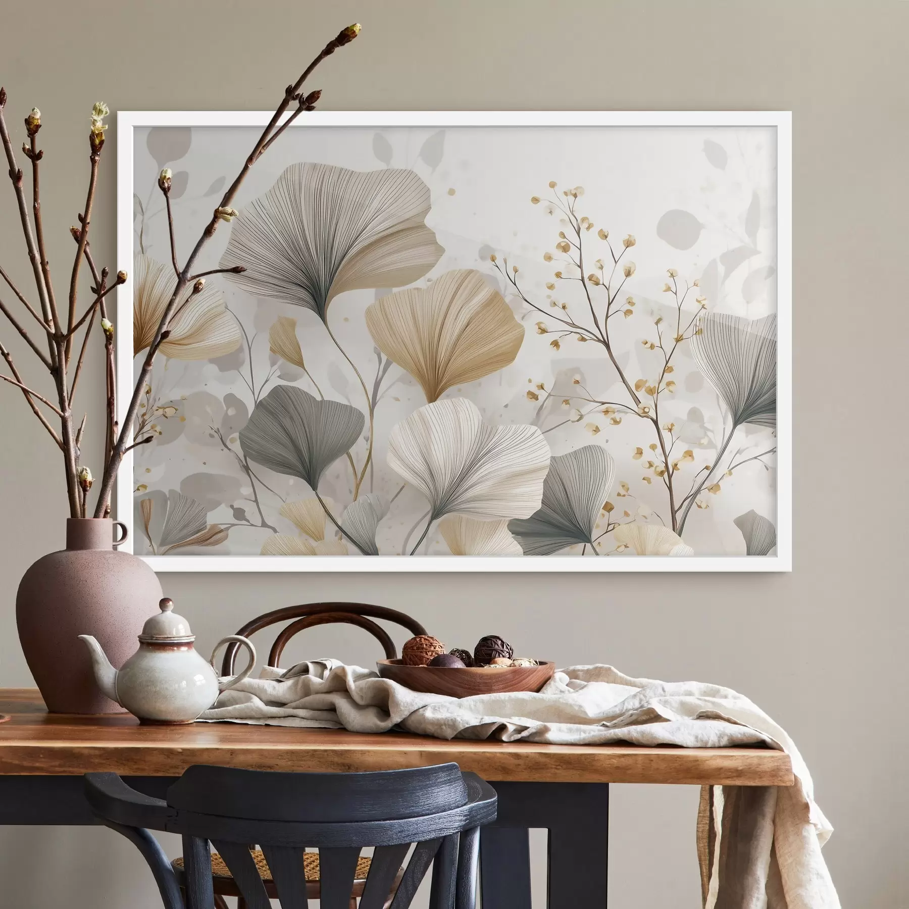 Papier peint Fleurs délicates couleur ivoire f48486