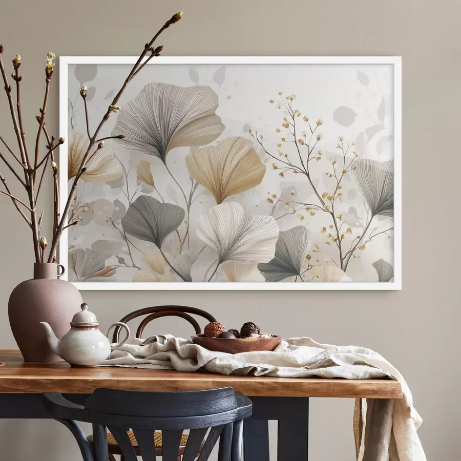 Papier peint Fleurs délicates couleur ivoire f48486