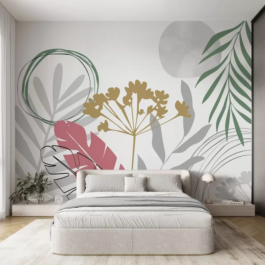 Papier peint Abstraction avec les plantes w05400v1