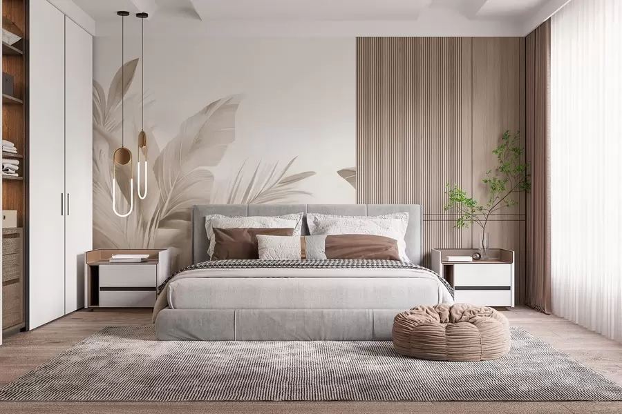 Papier peint Feuilles de bananier, longues feuilles w05377