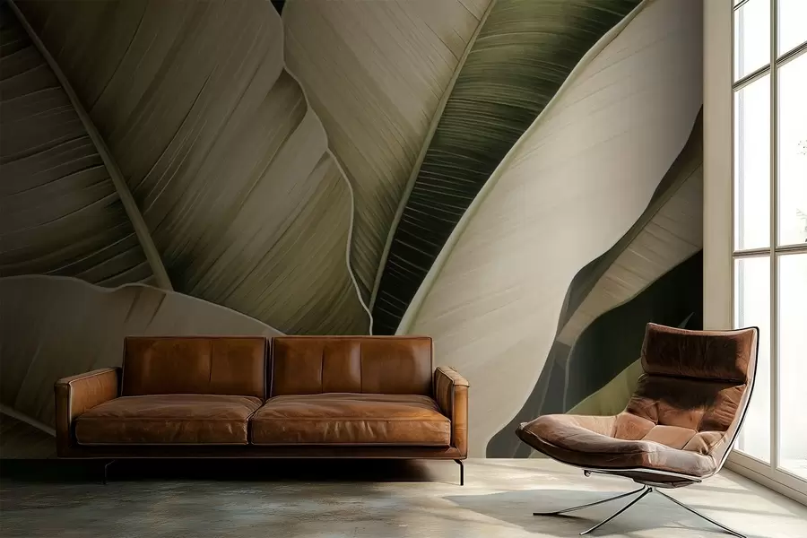 Papier peint Feuilles de bananier, longues feuilles w05403