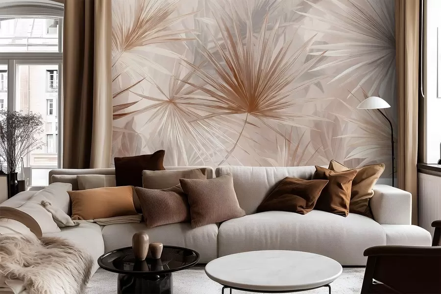 Papier peint Bragea, feuilles pointues w05405