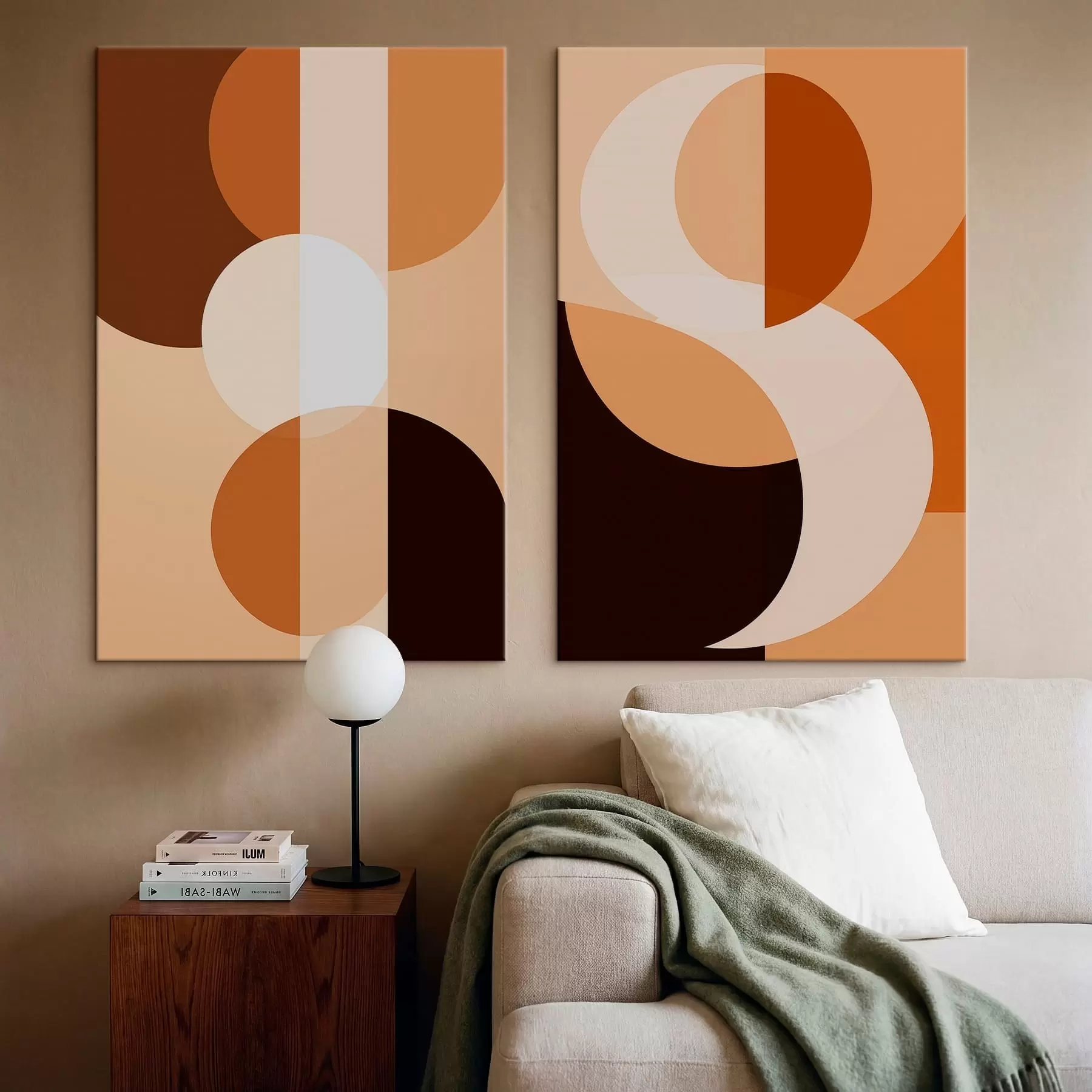 Tableau Formes géométriques abstraites dans des tons chauds m30242