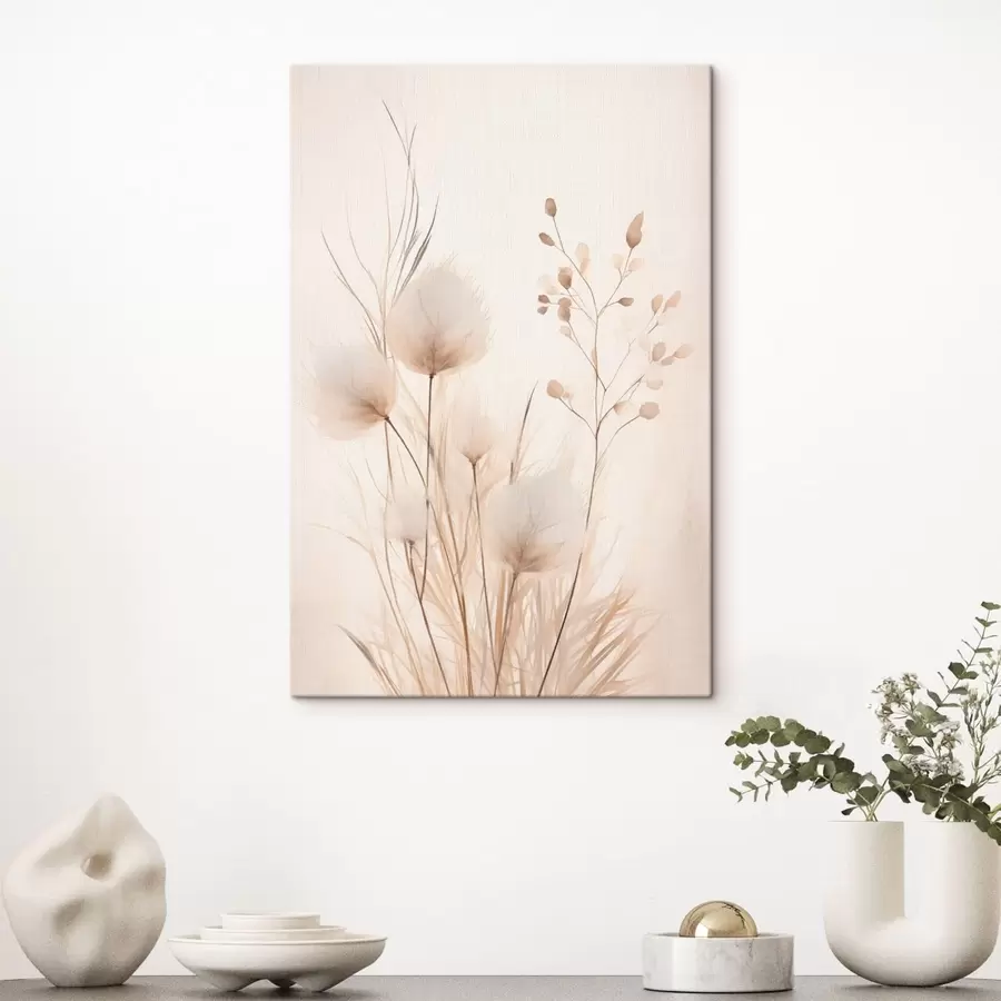Tableau Plantes de campagne délicates dans des tons beiges s48346